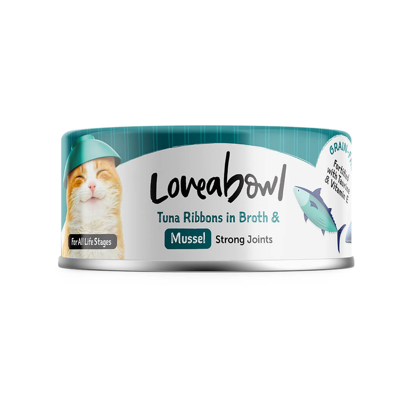 [Loveabowl-貓罐]天然無穀絲滑香香魚｜吞拿魚+青口｜Tuna with Mussel｜70g｜(湯汁肉絲)