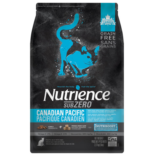 [Nutrience-貓糧]SubZero系列｜凍乾脫水鮮三文魚、鯡魚｜無穀物七種魚配方｜全貓｜11lb 