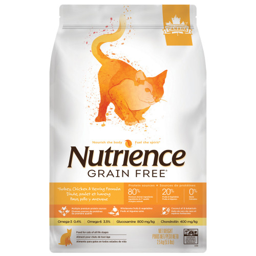 [Nutrience-貓糧]Grain Free無穀物系列｜火雞、雞、鯡魚配方｜全貓｜5.5lb