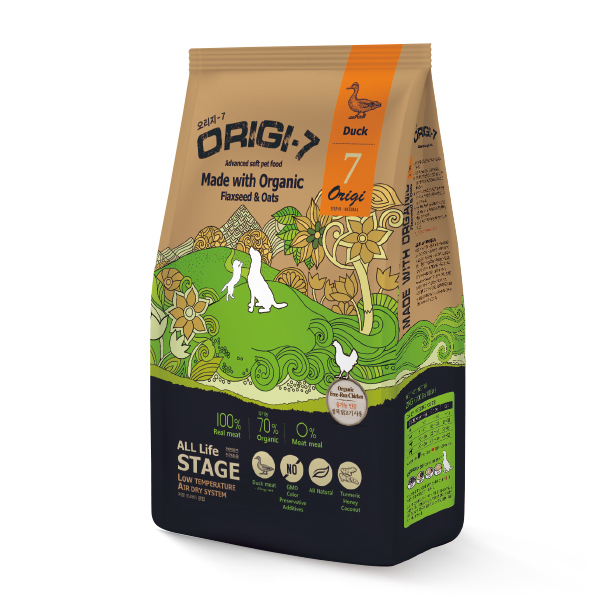 [Origi7-狗糧]頂级有機風乾軟身糧｜養生鴨配方｜全犬｜1.2kg (內含200g x 6包)