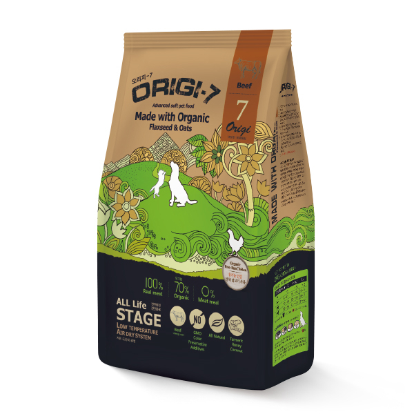 [Origi7-狗糧]頂级有機風乾軟身糧｜放牧牛配方｜全犬｜2kg (內含200g x 10包)