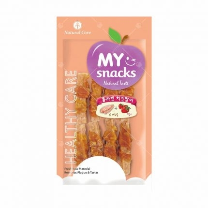 [Natural Core-狗小食]膠原蛋白雞肉卷草莓潔齒棒｜60g｜韓國製