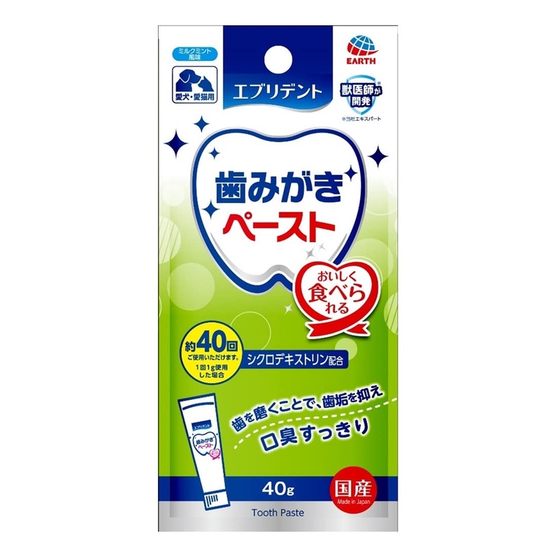 [Earth]Joypet｜寵物牙膏(牛奶薄荷味)｜40g｜日本製