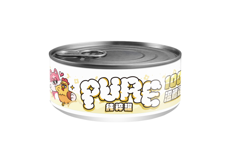 [Couch Potato-貓罐]Pure 純粹主食罐｜單一溫體純雞肉(黃)｜80g｜(慕絲/主食)｜台灣製