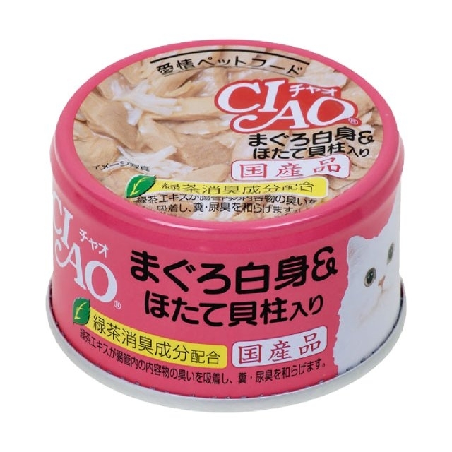 [CIAO-貓罐]白身吞拿魚+帶子｜85g｜(A-82)｜(肉絲)｜日本製
