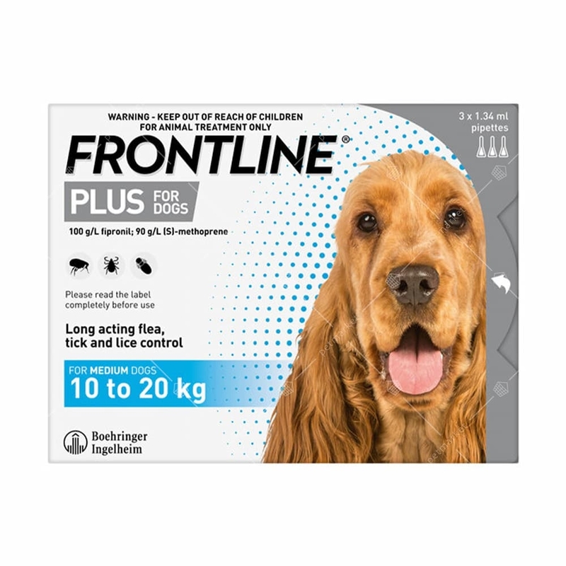 [Frontline Plus]殺蚤除牛蜱藥水3支裝｜(中型犬10kg-20kg)｜(原裝行貨)