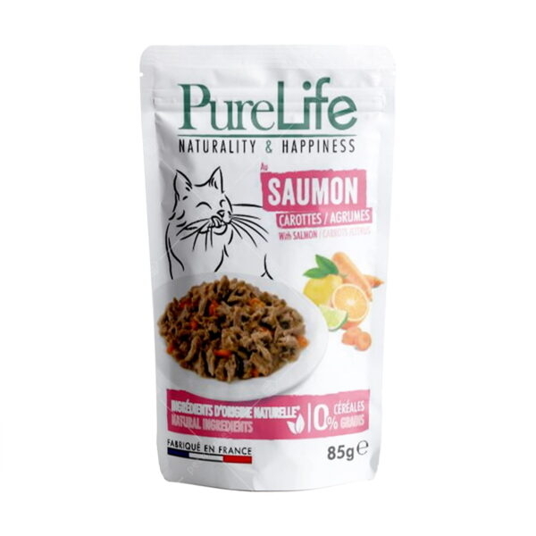 [Pro Nutrition-貓濕包]Pure Life主食餐包系列｜三文魚+胡蘿蔔｜全貓｜(肉汁肉粒/主食)｜85g｜法國製