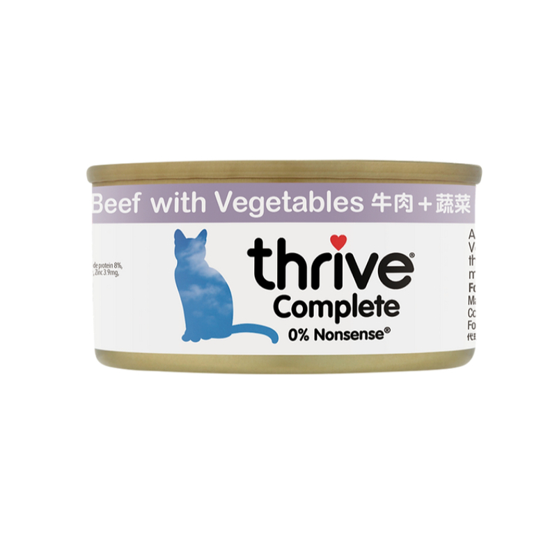 [Thrive-貓罐]整全膳食主食罐｜牛肉+蔬菜｜(肉絲/主食)｜75g