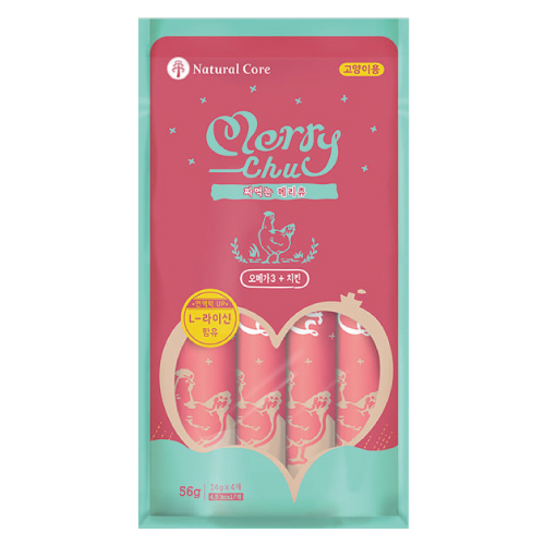 [Natural Core]Merrychu｜肉泥唧唧醬｜雞肉+Omega 3｜14g x 4支