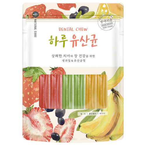 [Natural Core]骨膠原水果味潔齒條｜草苺x香蕉x海藻｜12支｜韓國製