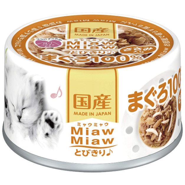 [Aixia-貓罐]Miaw Miaw｜吞拿魚+雞肉｜60g｜(湯汁肉絲)｜日本製｜(MT-2)