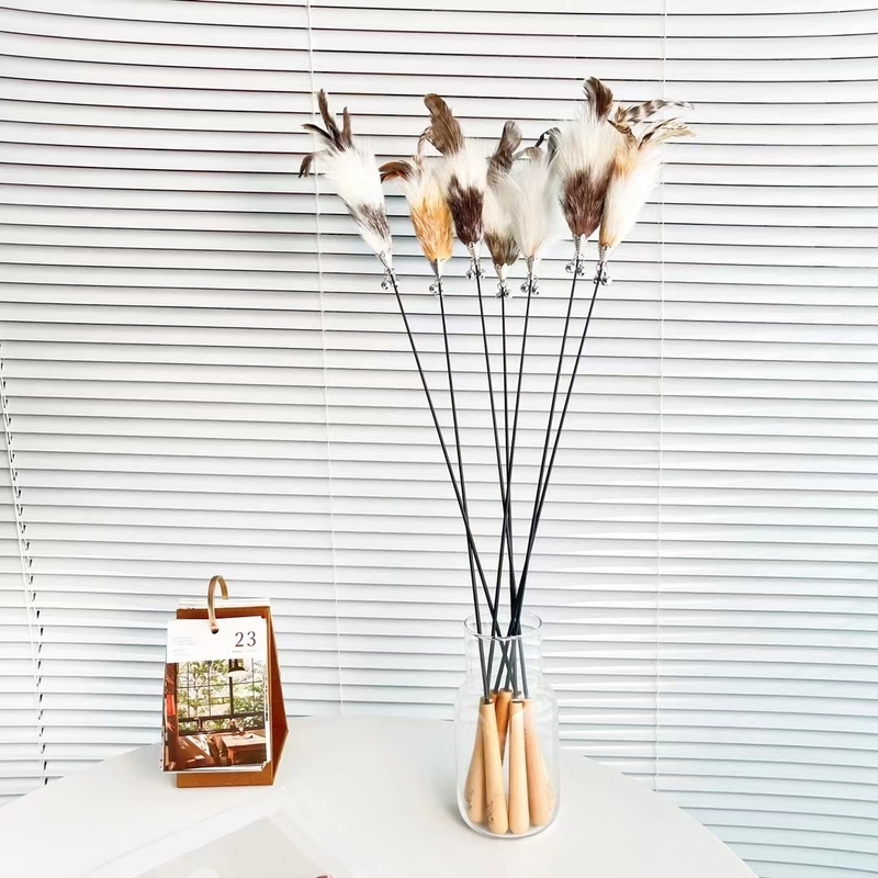 [貓玩具]木柄狐狸毛逗貓棒｜單支｜(顏色隨機)