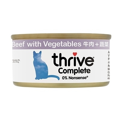 [Thrive-貓罐]整全膳食主食罐｜牛肉+蔬菜｜(肉絲/主食)｜75g
