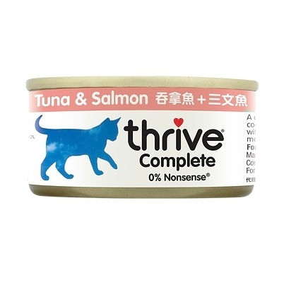 [Thrive-貓罐]整全膳食主食罐｜吞拿魚+三文魚｜(肉絲/主食)｜75g