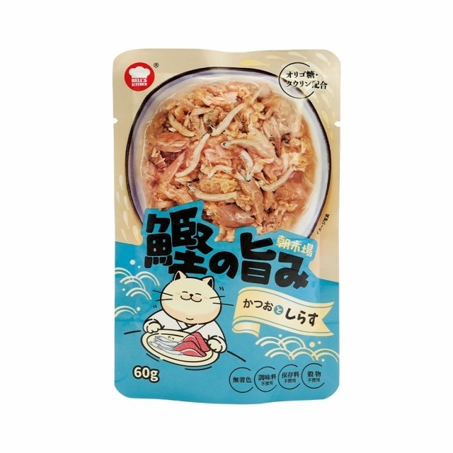 [地獄廚房]朝市場｜鰹魚+吻魚仔(白飯魚)｜全貓｜(湯汁肉絲)｜60g