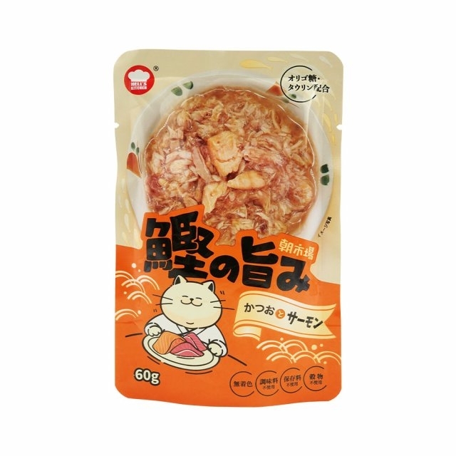 [地獄廚房]朝市場｜鰹魚+三文魚｜全貓｜(湯汁肉絲)｜60g
