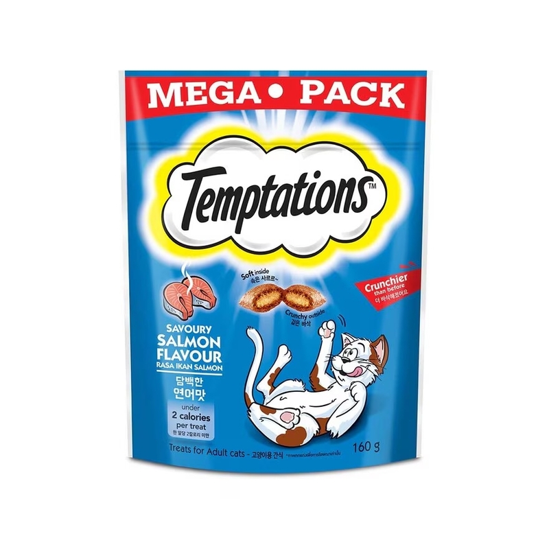 [Temptations-貓小食]超量裝｜開胃三文魚味｜夾心脆脆餅｜160g