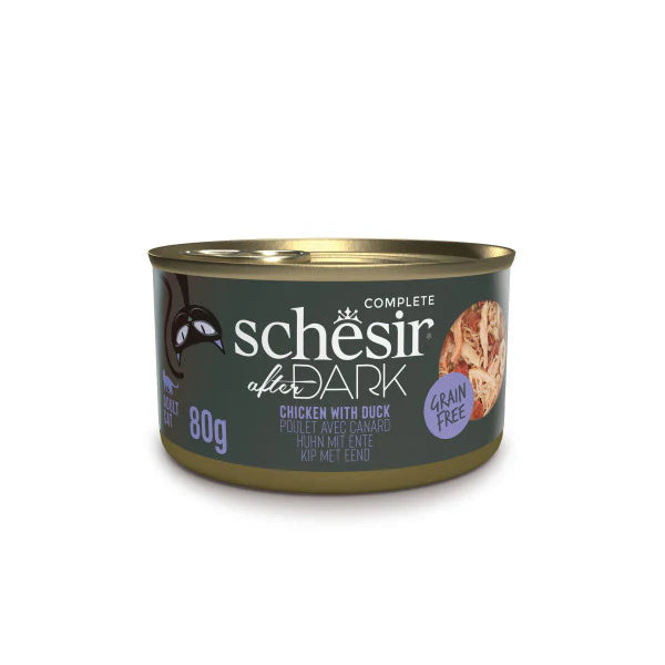 [Schesir]After Dark主食罐系列｜雞肉+鴨肉｜80g｜(湯汁肉絲/主食)