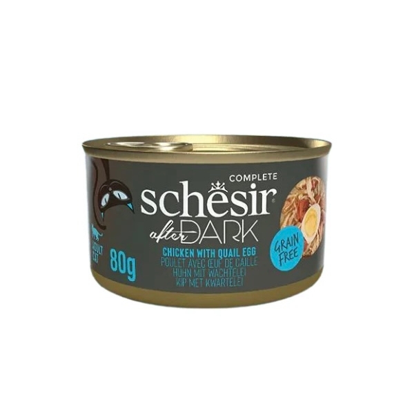 [Schesir]After Dark主食罐系列｜雞肉+鵪鶉蛋｜80g｜(湯汁肉絲/主食)