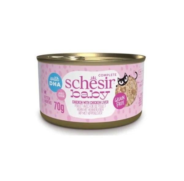 [Schesir]After Dark主食罐系列｜幼貓｜雞肉+三文魚｜80g｜(湯汁肉絲/主食)
