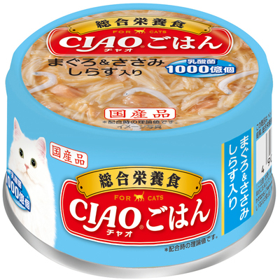 [CIAO-貓罐]綜合營養｜乳酸菌1000億｜吞拿魚+雞肉+白飯魚｜85g｜(A-253)｜日本製