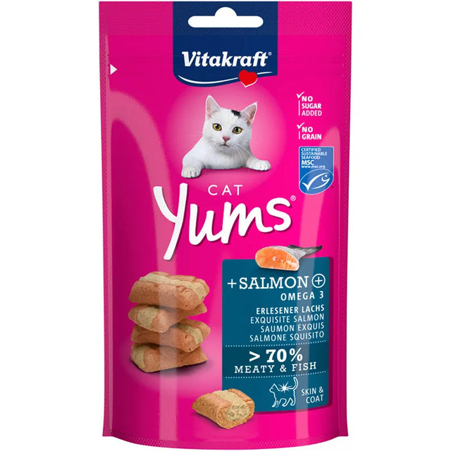 [Vitakraft-貓小食]Cat Yums夾心肉粒｜三文魚｜40g｜(德國製)