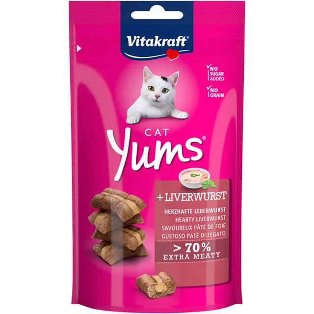 [Vitakraft-貓小食]Cat Yums夾心肉粒｜肝腸｜Liverwurst｜40g｜(德國製)