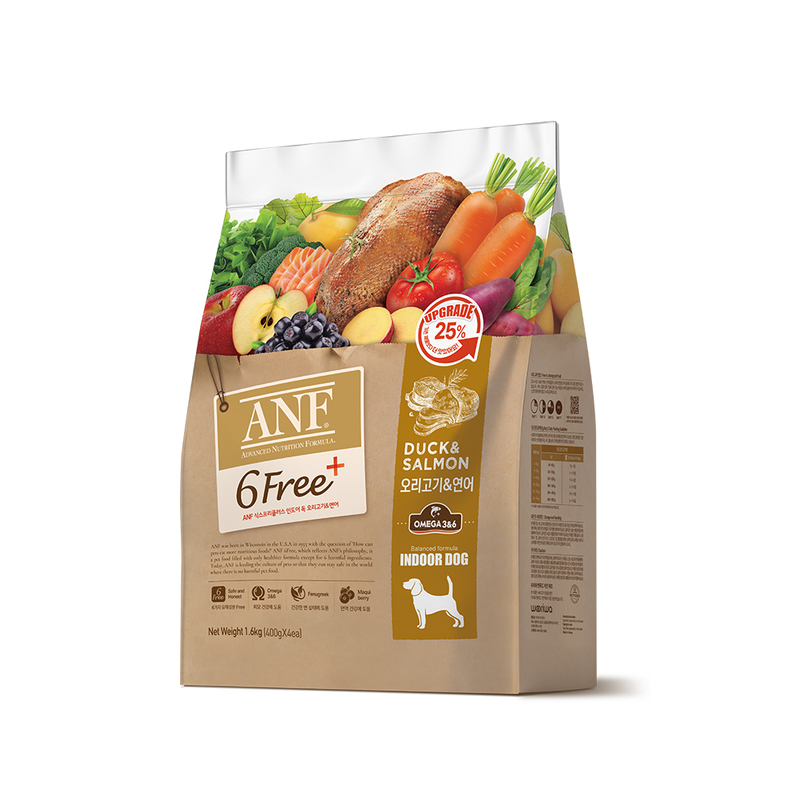 [ANF-狗糧]6 Free Plus｜天然防敏感｜鴨肉+三文魚｜(全犬)｜1.6kg(200g*8包)｜(代訂)
