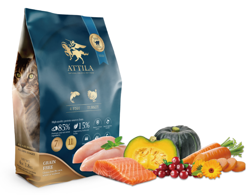 [Attila阿提拉]天然無穀頂級鮮肉貓糧｜四種魚+火雞｜全貓｜360g｜台灣製