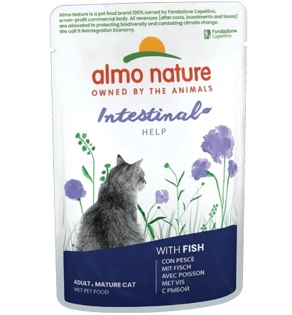 [Almo-貓濕包]Functional Digestive Help｜腸胃護理鮮包｜鮮魚｜70g｜(肉汁肉粒/主食) (法國製)