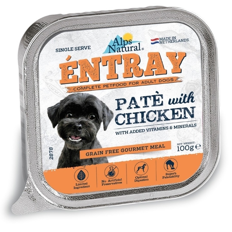 [Alps Natural 阿爾卑斯]Entray無穀物主食餐盒(狗)｜雞肉｜Chicken｜100g｜荷蘭製
