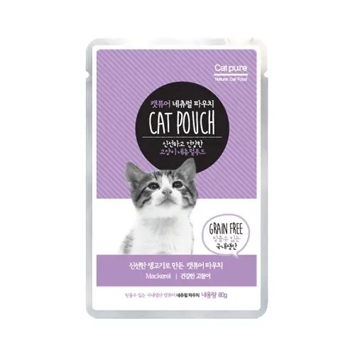 [Cat Pure]Cat Pouch無穀物營養餐包｜鯖魚｜全貓｜(肉絲)｜80g｜韓國製
