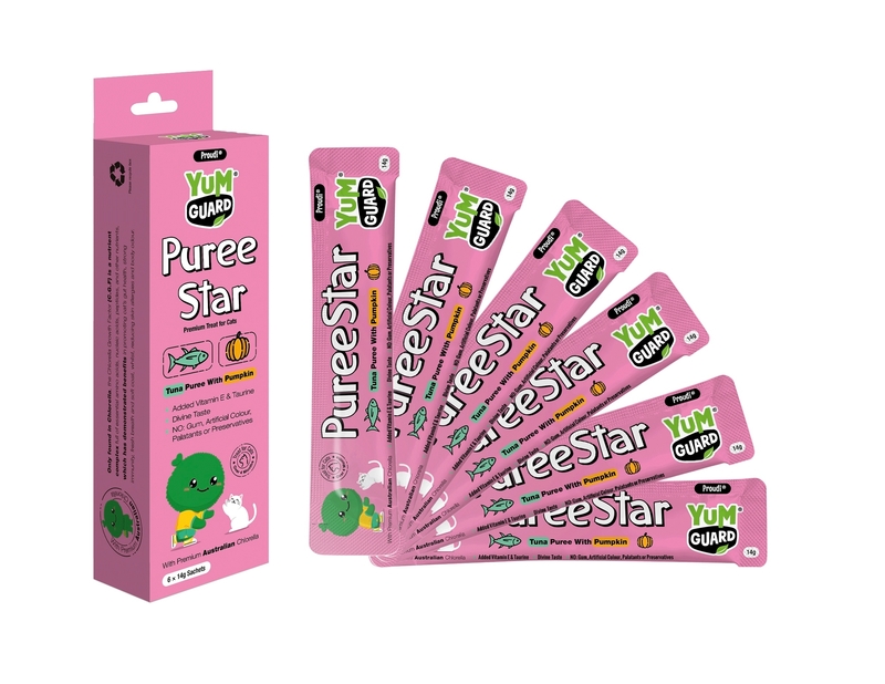 [Yum Guard]Puree Star｜天然肉泥唧唧醬(貓)｜吞拿魚x南瓜｜Tuna with Pumpkin｜14g*6條