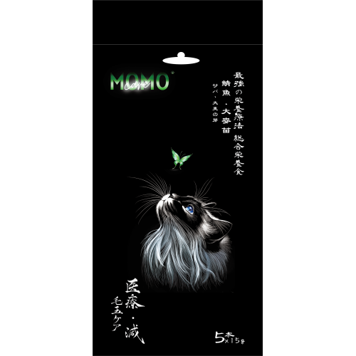 [Momo Care 萌寵守護]貓功能性主食肉泥條 ｜鯖⿂+⼤⿆苗｜【去毛球】｜15g x 5本｜台灣製