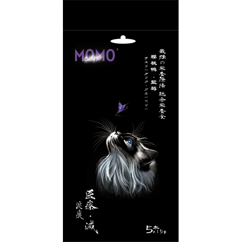[Momo Care 萌寵守護]貓功能性主食肉泥條 ｜櫻桃鴨+藍莓｜【護眼明目】｜15g x 5本｜台灣製