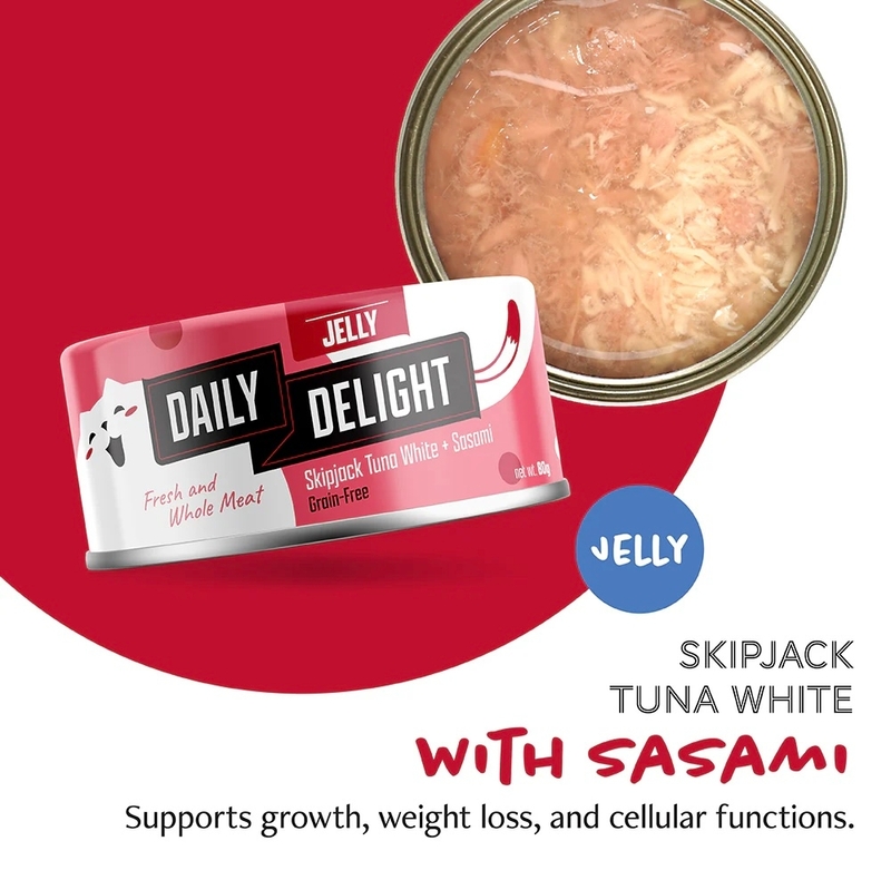 [Daily Delight-貓罐]啫喱系列｜白鰹吞拿魚+雞胸肉｜80g｜(啫喱肉絲/主食)｜(DD54)