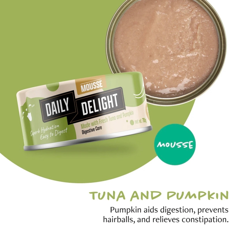[Daily Delight-貓罐]慕絲系列｜吞拿魚+南瓜｜(慕絲/主食)｜70g｜(DD612)