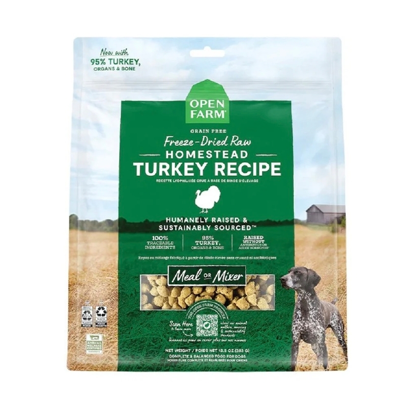 [Open Farm]凍乾鮮肉粒糧(狗)｜農莊火雞配方｜Homestead Turkey Recipe｜13.5oz｜(美國製)｜(代訂)