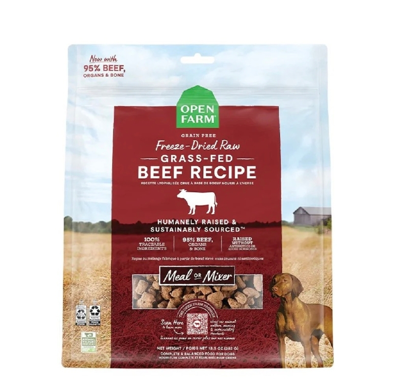 [Open Farm]凍乾鮮肉粒糧(狗)｜草飼牛配方｜Grass-Fed Beef Recipe｜13.5oz｜(美國製)｜(代訂)