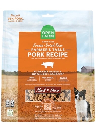 [Open Farm]凍乾鮮肉粒糧(狗)｜豚肉配方｜Famer’s Pork Recipe｜13.5oz｜(美國製)｜(代訂)