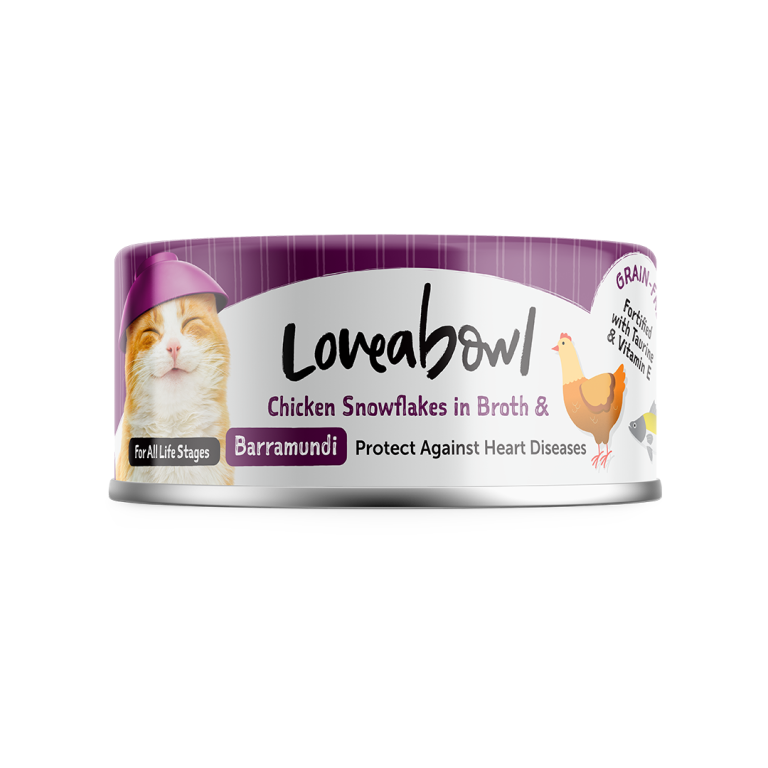 [Loveabowl-貓罐]天然無穀雪絨嘟嘟雞｜嫩雞+鱸魚｜Chicken with Barramundi｜70g｜(湯汁肉絲)