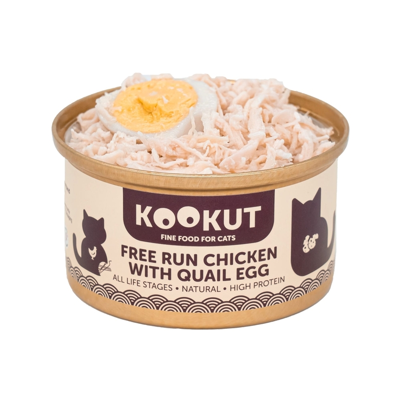 [Kookut-貓罐]走地雞x鵪鶉蛋｜(Free Fun Chicken with Quail Egg)｜70g｜(湯汁肉絲)