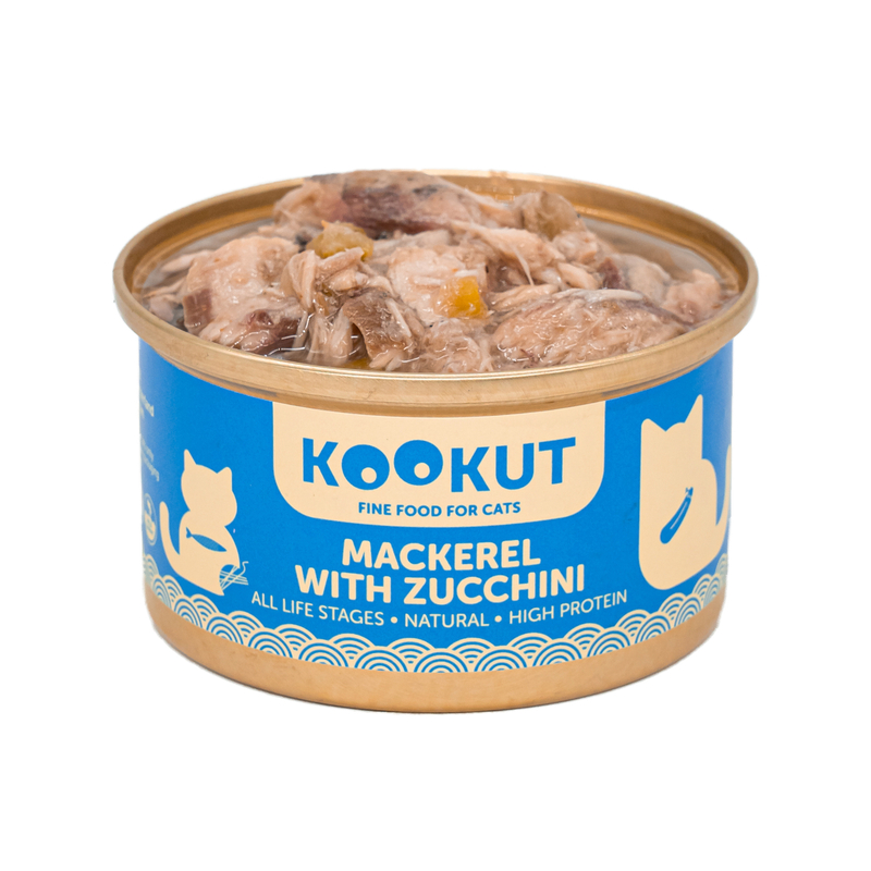 [Kookut-貓罐] 鯖魚x意大利青瓜｜(Mackerel with Zucchini)｜70g｜(湯汁肉絲)