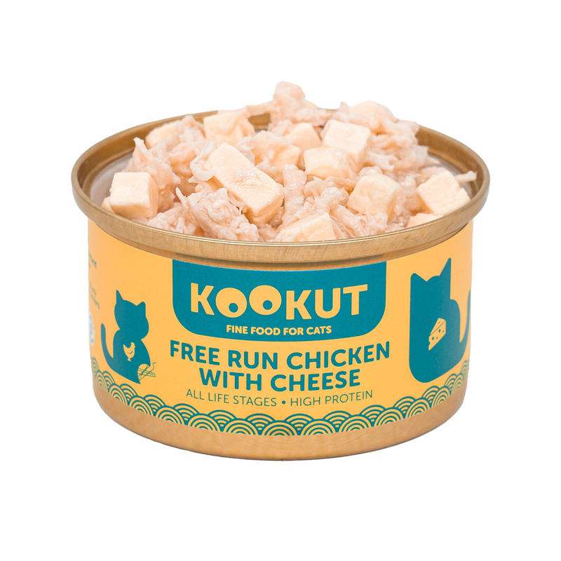 [Kookut-貓罐]走地雞x芝士｜(Free Fun Chicken with Cheese)｜70g｜(湯汁肉絲)
