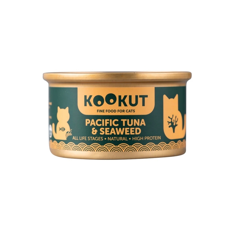 [Kookut-貓罐]太平洋吞拿魚+海藻(紫菜)｜Pacific Tuna & Seaweed｜70g｜(湯汁肉絲)