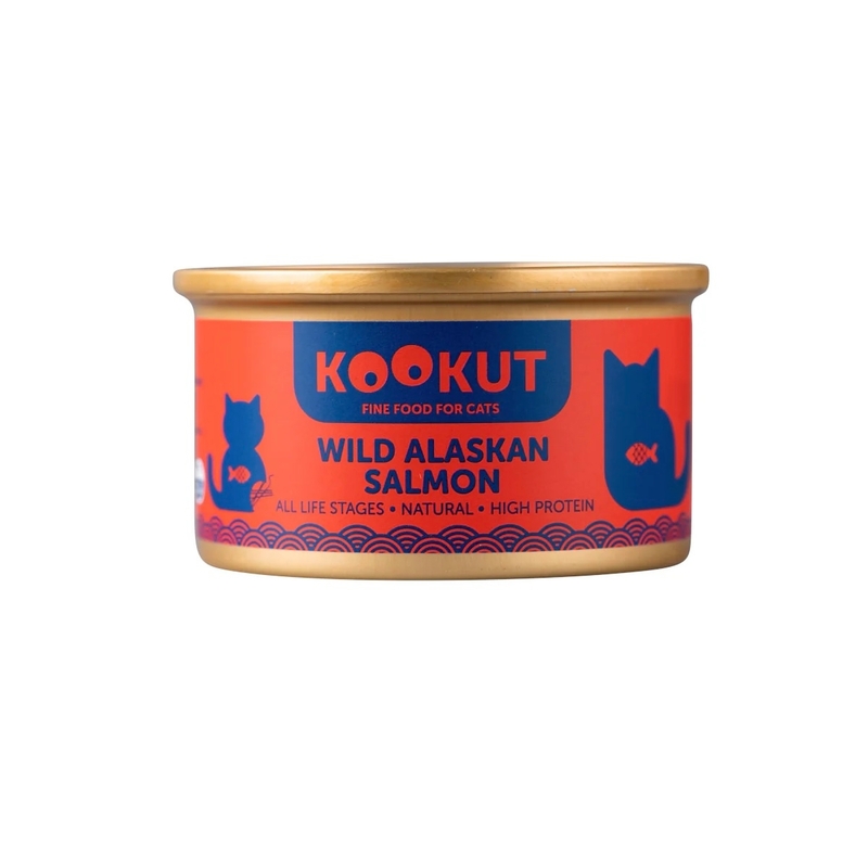 [Kookut-貓罐]野生阿拉斯加 三文魚｜Wild Alaskan Salmon｜70g｜(湯汁肉絲)