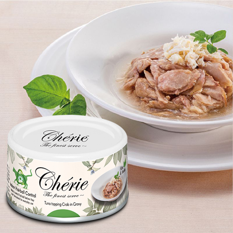 [Cherie 法麗]微湯汁排毛配方｜天然吞拿魚佐蟹肉｜高纖排毛｜80g