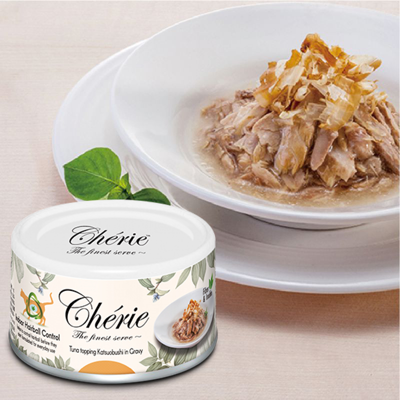 [Cherie 法麗]微湯汁排毛配方｜天然吞拿魚佐鰹魚｜高纖排毛｜80g