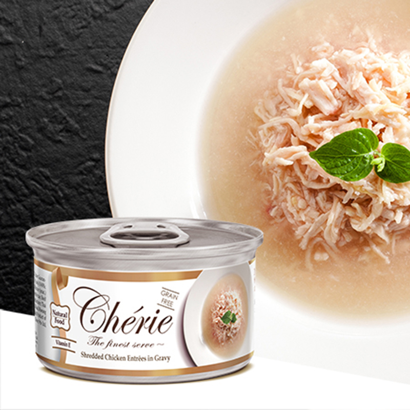 [Cherie 法麗]招牌微湯汁系列｜天然嫩雞肉｜80g｜(湯汁肉絲)