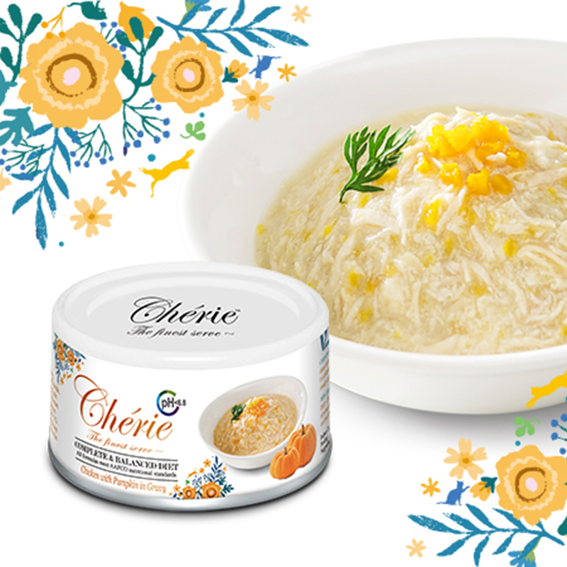 [Cherie 法麗]全營養主食罐系列｜ 雞肉佐南瓜｜泌尿道保健｜80g